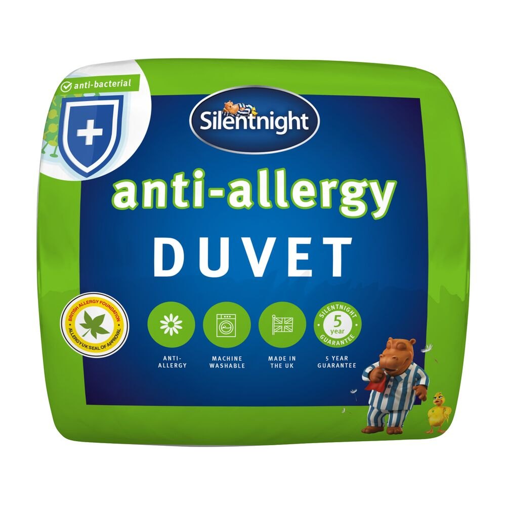 Silentnight Anti-Allergy duvet packaging with the Allergy UK seal