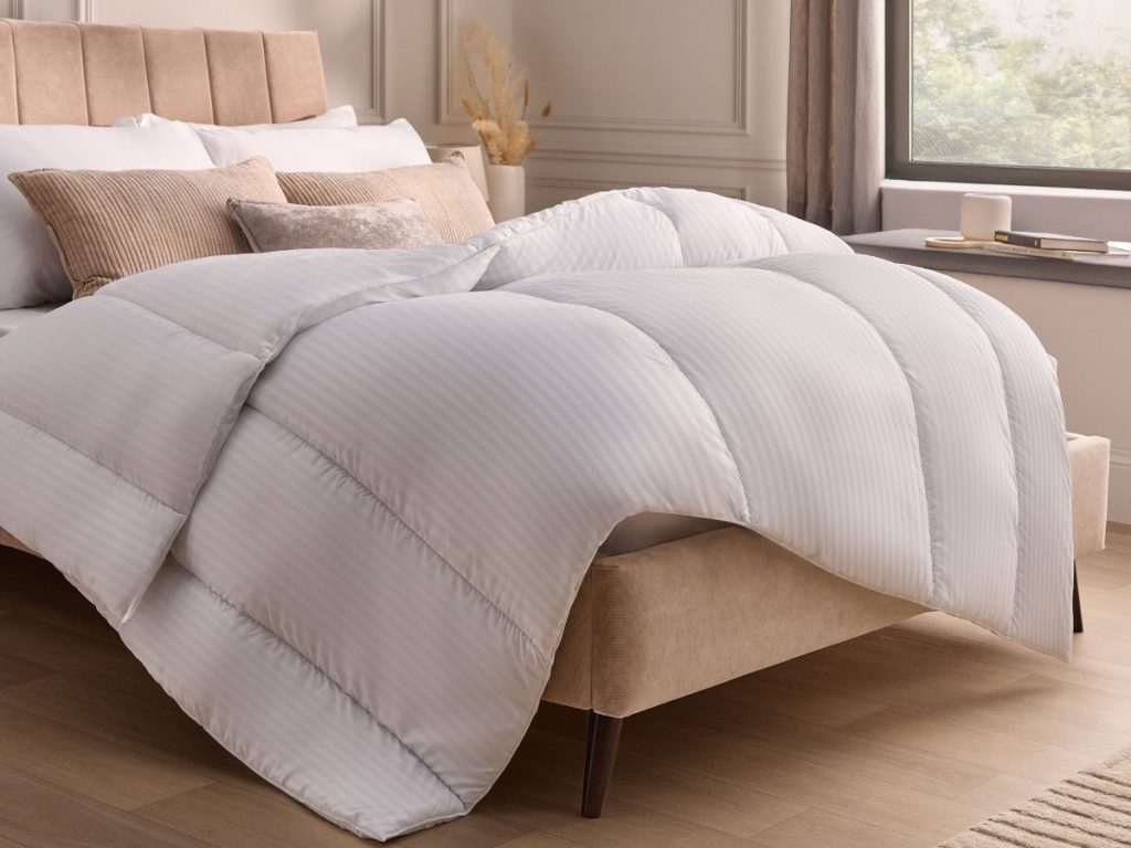 Silentnight Hotel Collection duvet thrown back on an upholstered bed