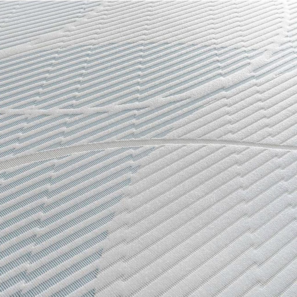 Silentnight Memory Foam Rolled mattress, close-up of the knitted flat top cover