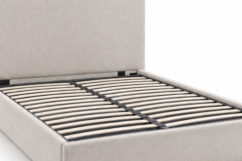 Simba Alderley Ottoman Bed, close-up of the slatted platform