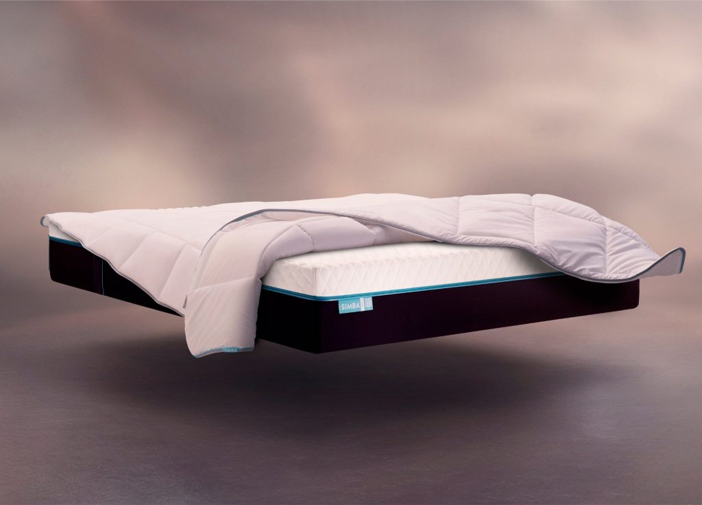 Simba Hybrid Duvet draped over a Simba mattress