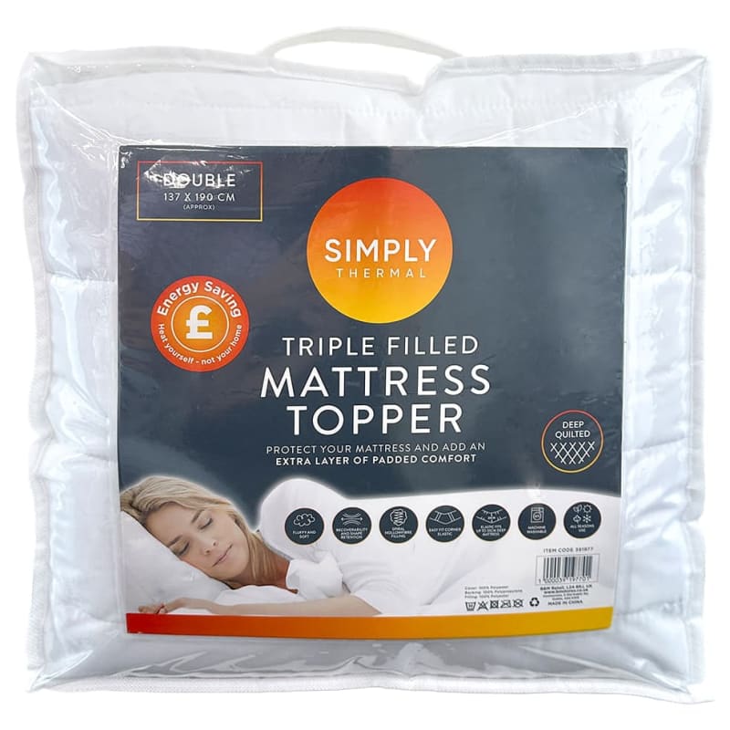Simply Thermal Triple Filled Mattress Topper, double size, in its packaging