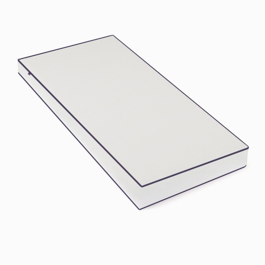 SnüzSurface Max Junior Mattress, white single mattress with purple piping