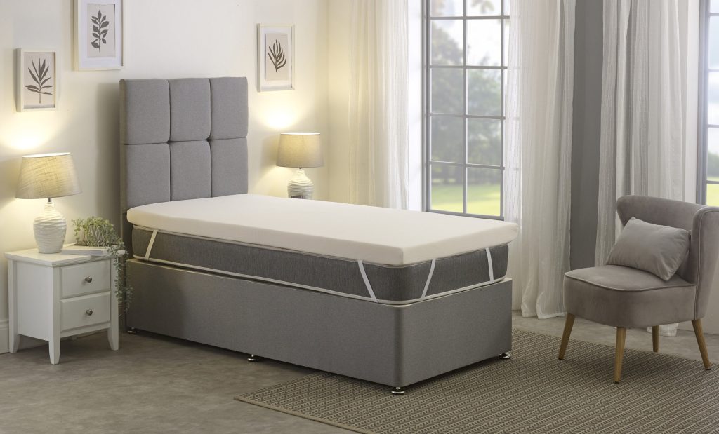 Starlight Beds memory foam topper on a divan in a bedroom