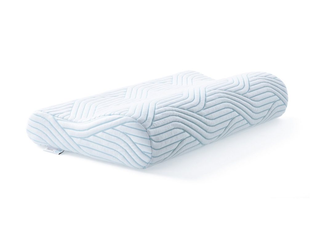 TEMPUR Original SmartCool pillow with its curved neck rolls on a white background