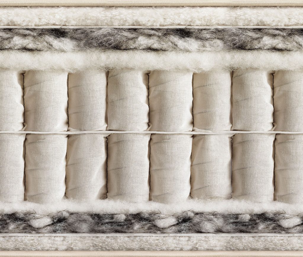 Vispring Sublime Superb cross-section with two layers of pocket springs and horsetail